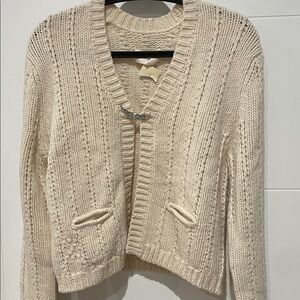 Zadig & Voltaire Cream Cable-Knit V-Neck Cardigan